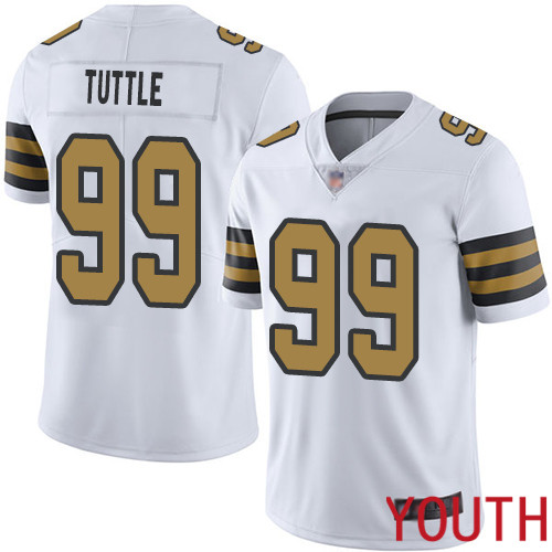 New Orleans Saints Limited White Youth Shy Tuttle Jersey NFL Football #99 Rush Vapor Untouchable Jersey->women nfl jersey->Women Jersey